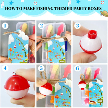Mini tackle boxes filled with treats for birthday party