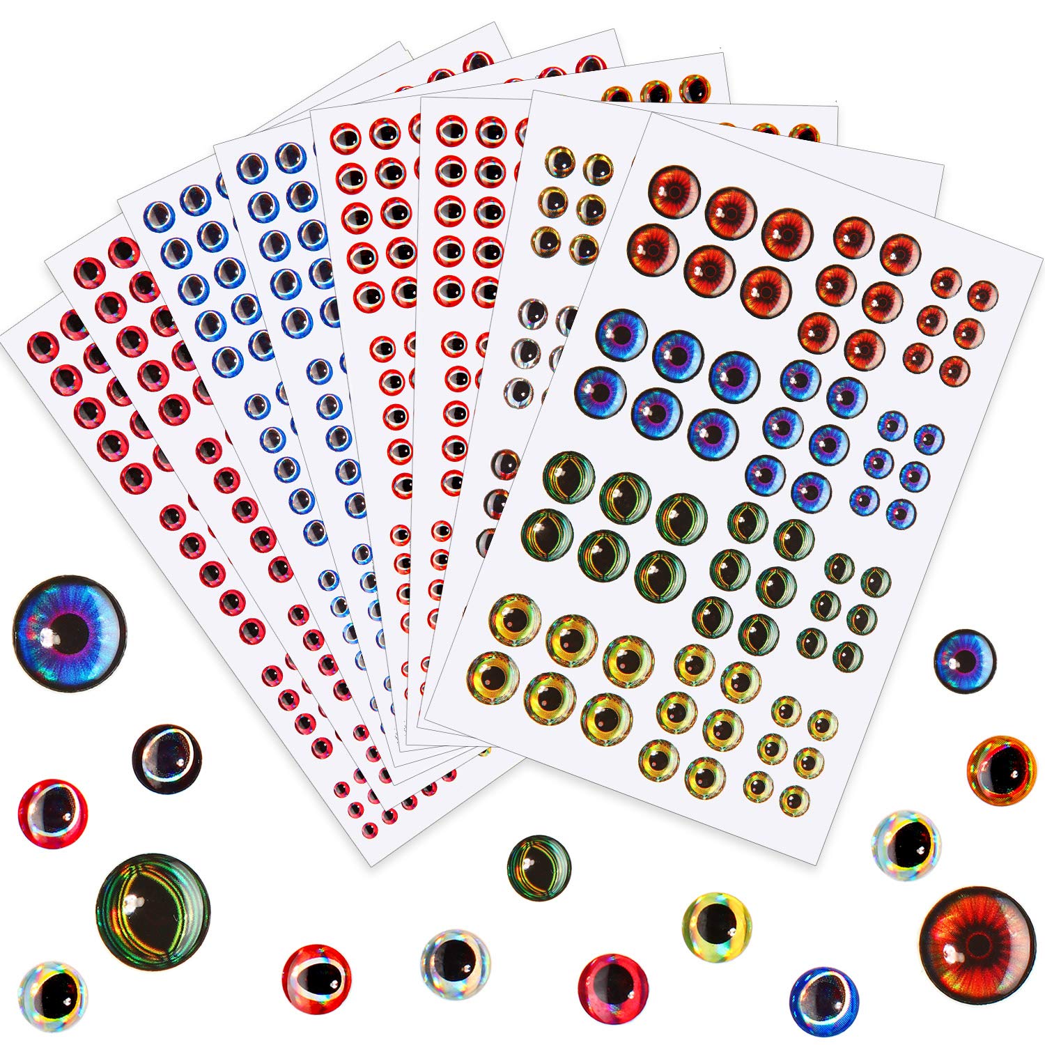 Oval 3D/4D fishing eyes in 3 mm size