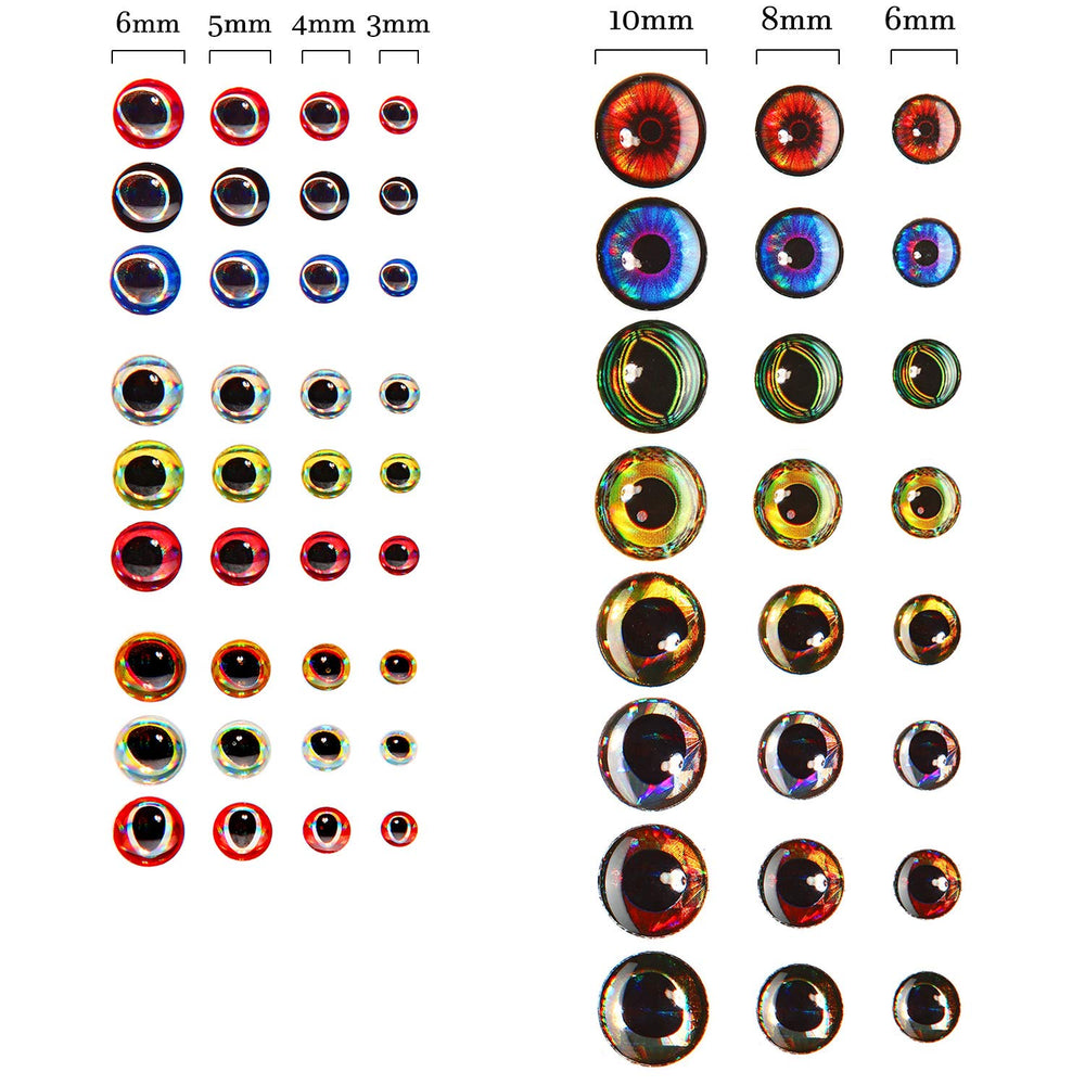 Oval 3D/4D fishing eyes in 4 mm size