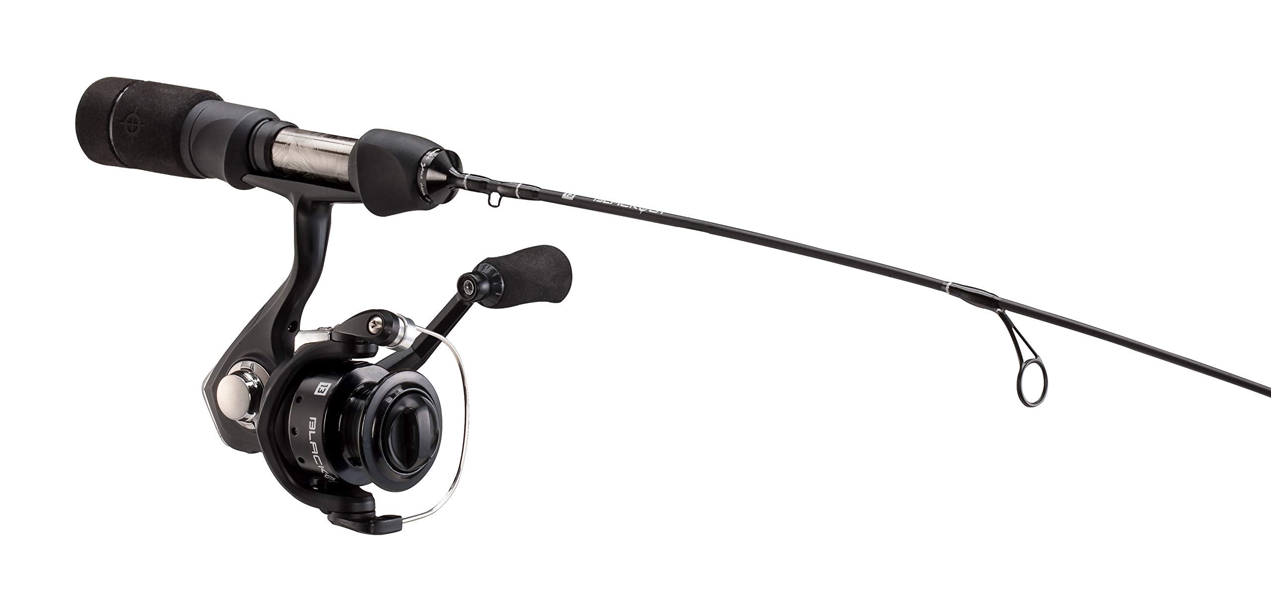 13 Fishing Blackout Ice Combo 24UL Contoured EVA handle for comfortable all-day grip on the ice.