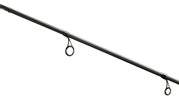 13 FISHING Defy Black 6'7\" spinning rod in action, showing strong hook-setting potential.