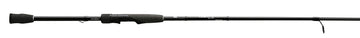 13 FISHING Defy Black 6'7\" spinning rod tip close-up for sensitive lure presentation.