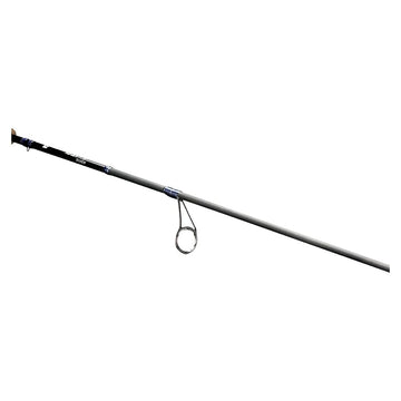 13 FISHING Defy Silver 6'6" L rod tip guides for durability and precision.