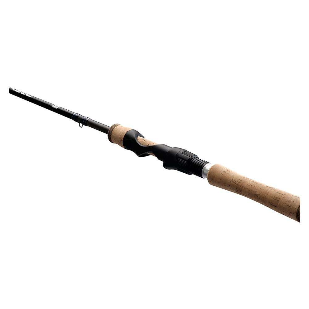 13 FISHING Defy Silver 6'6" L rod two-piece design enables easy travel storage.