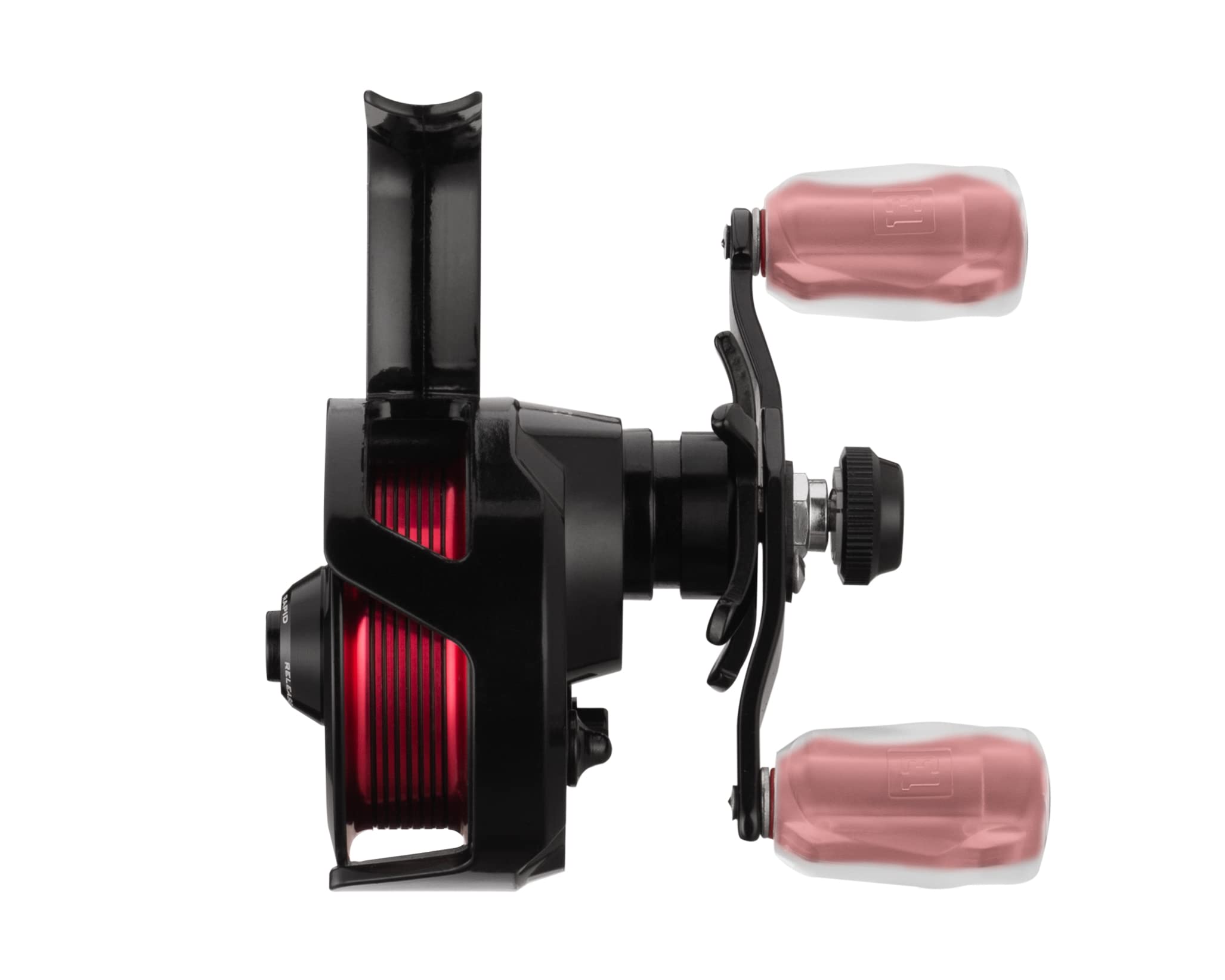 Push button spool on/off on the Descent Inline Ice Reel for quick line management.