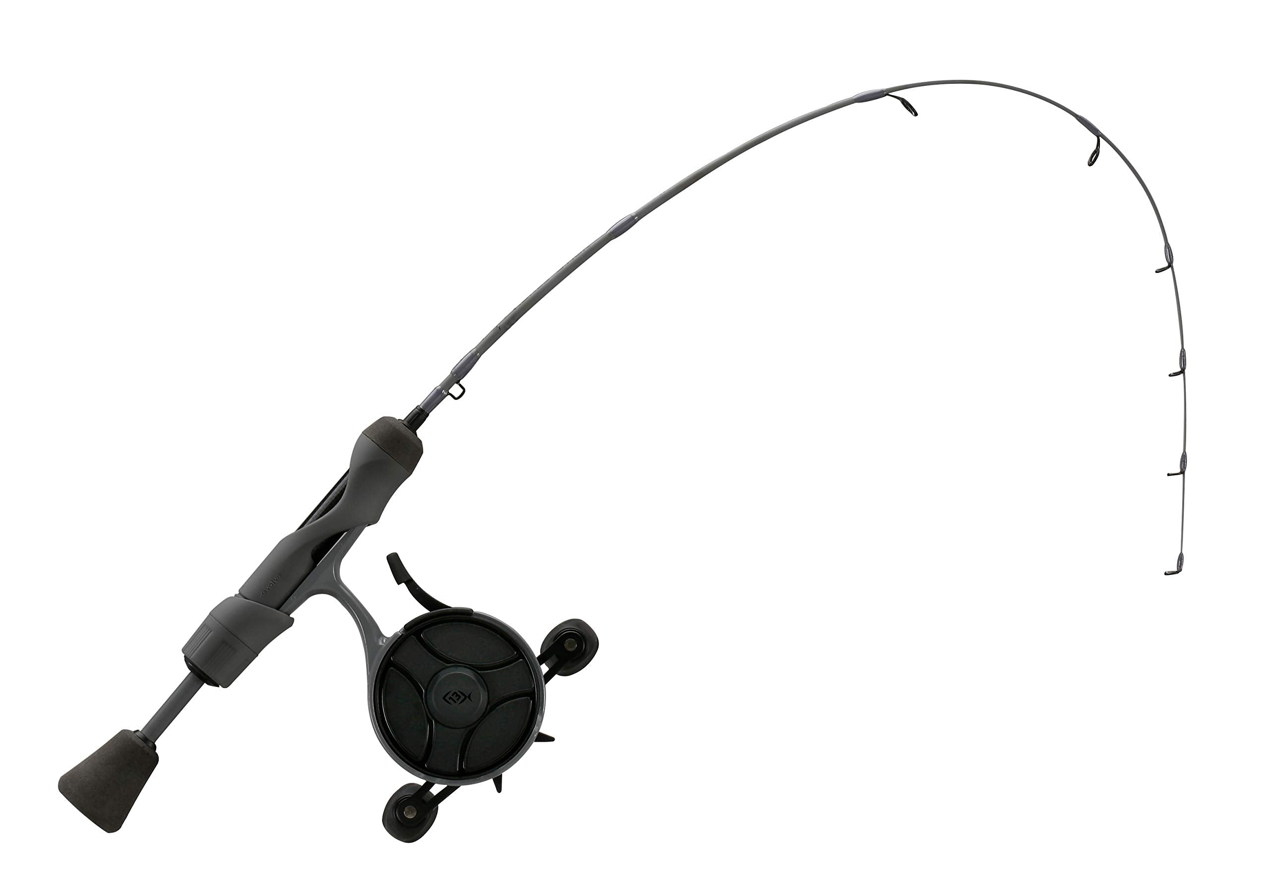 13 FISHING Freefall Ghost Stealth Ice Combo 30" UL Left-Hand Retrieve Black/Grey Camo