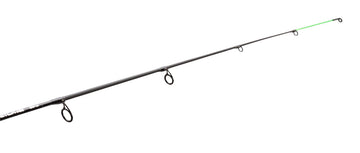 13 FISHING Snitch Pro Ice Rod evolve carbon handle offers secure grip.