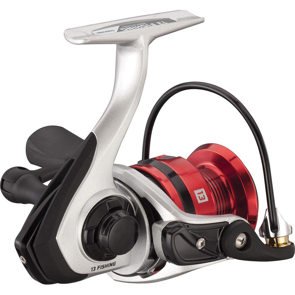 13 FISHING Source F spinning reel bail wire enhances line control during casts.