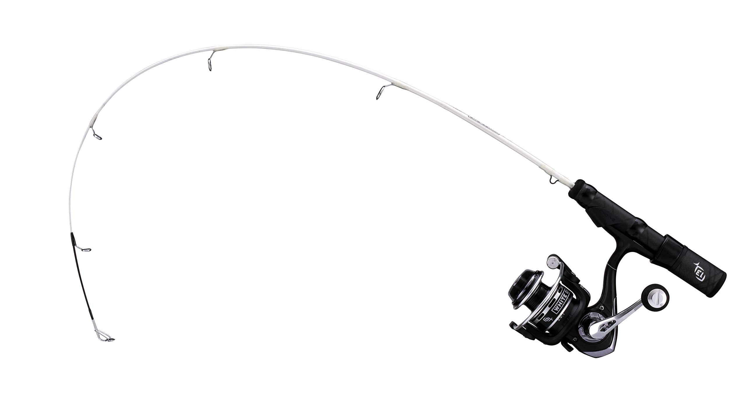 13 FISHING Whiteout Ice Combo rod and reel assembly shows durable build for cold-weather fishing
