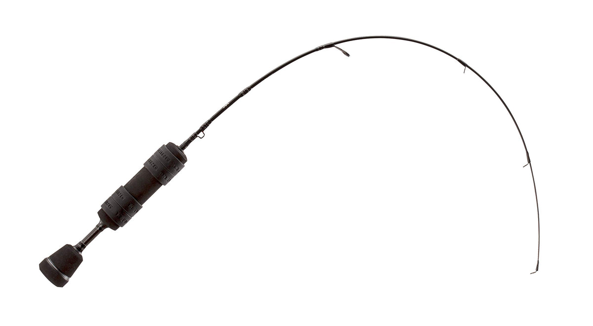 13 FISHING Widow Maker ice rod 27 UL carbon blank for heightened sensitivity and precise hooksets.