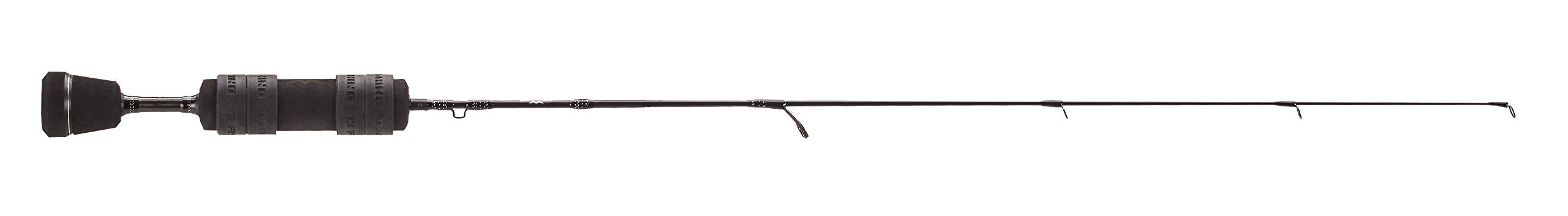 13 FISHING Widow Maker ice rod 27 UL featuring Evolve wraps for smooth reel alignment.