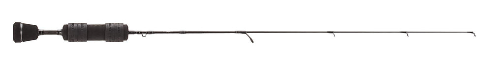 13 FISHING Widow Maker ice rod 27 UL featuring Evolve wraps for smooth reel alignment.