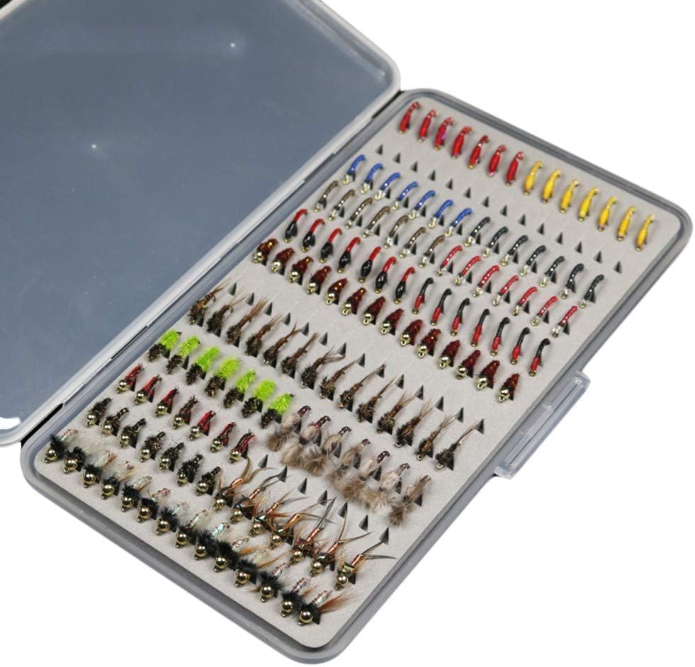 133-piece fly fishing flies kit with ultra-thin portable box for trout