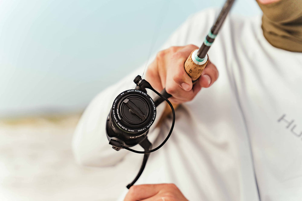 13 Fishing AL13 Instant Anti-Reverse image highlights quick, solid hook-setting capability.