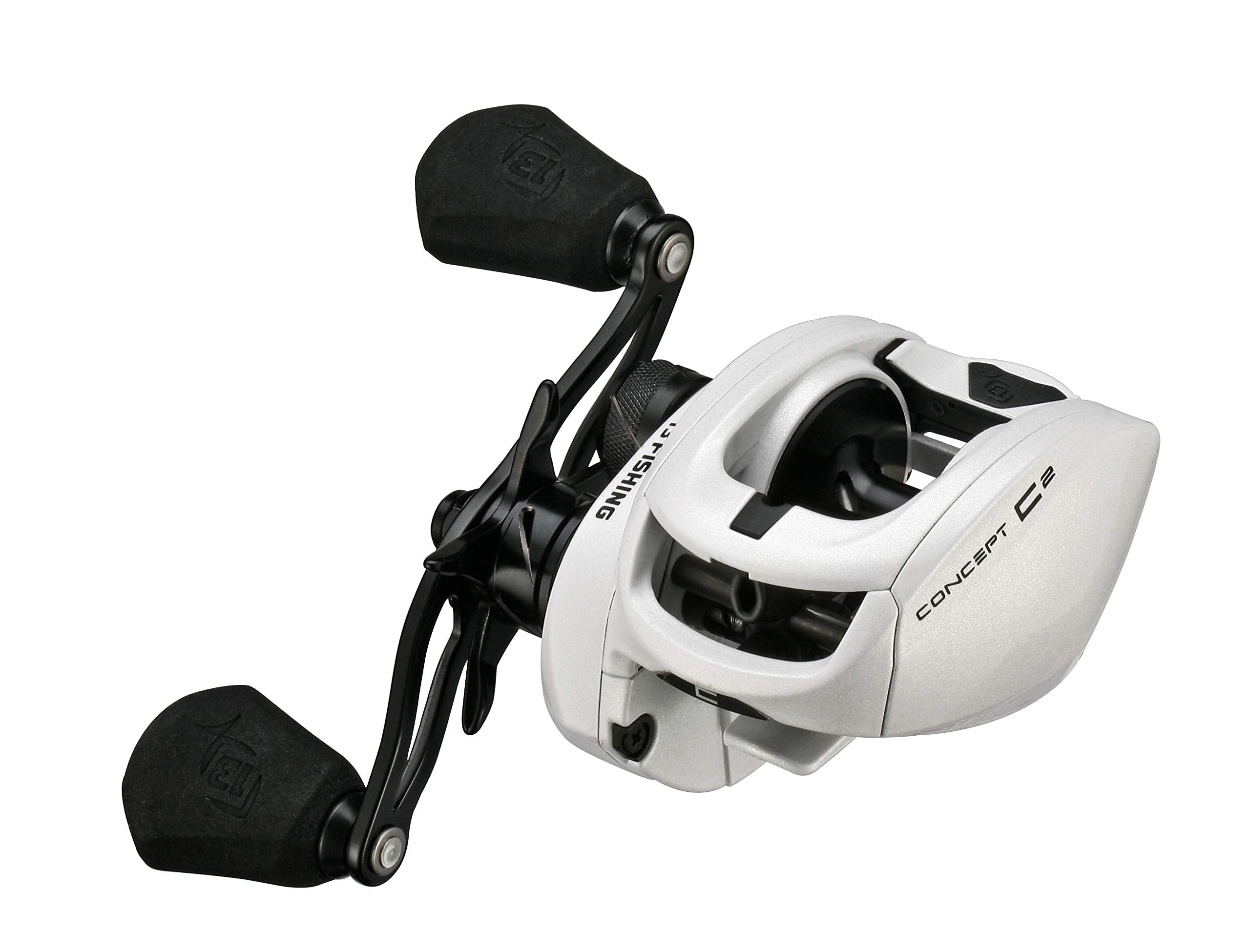 13 FISHING Concept C2 frame shown, ultralight carbon construction for all-day casting comfort.