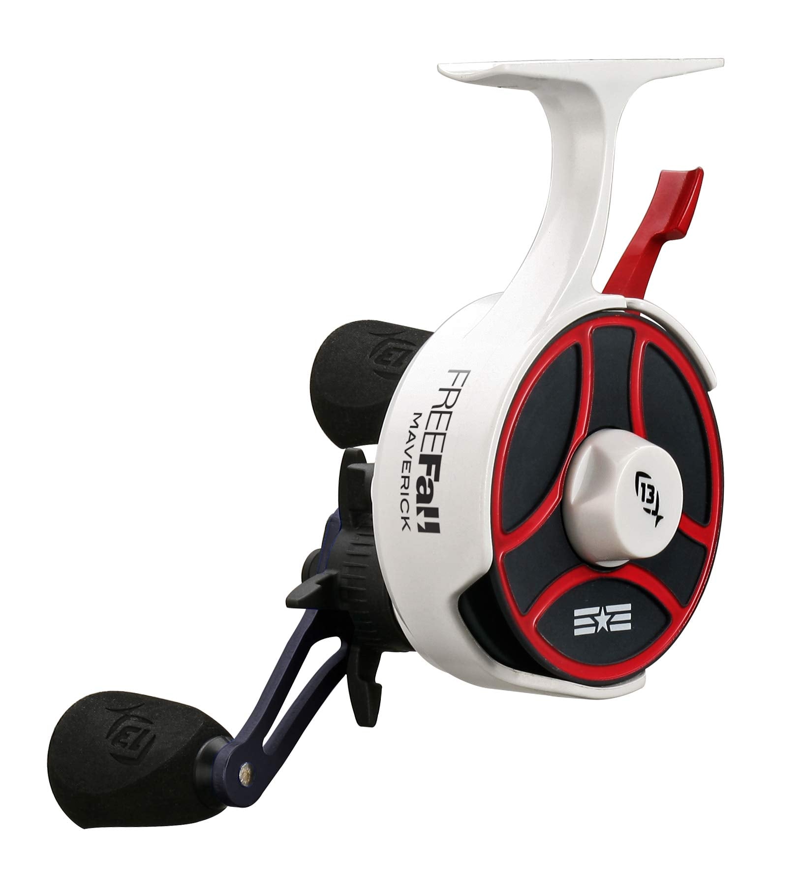 13 FISHING Freefall Ghost Maverick inline reel with trigger action enables quick drops and fast hookups