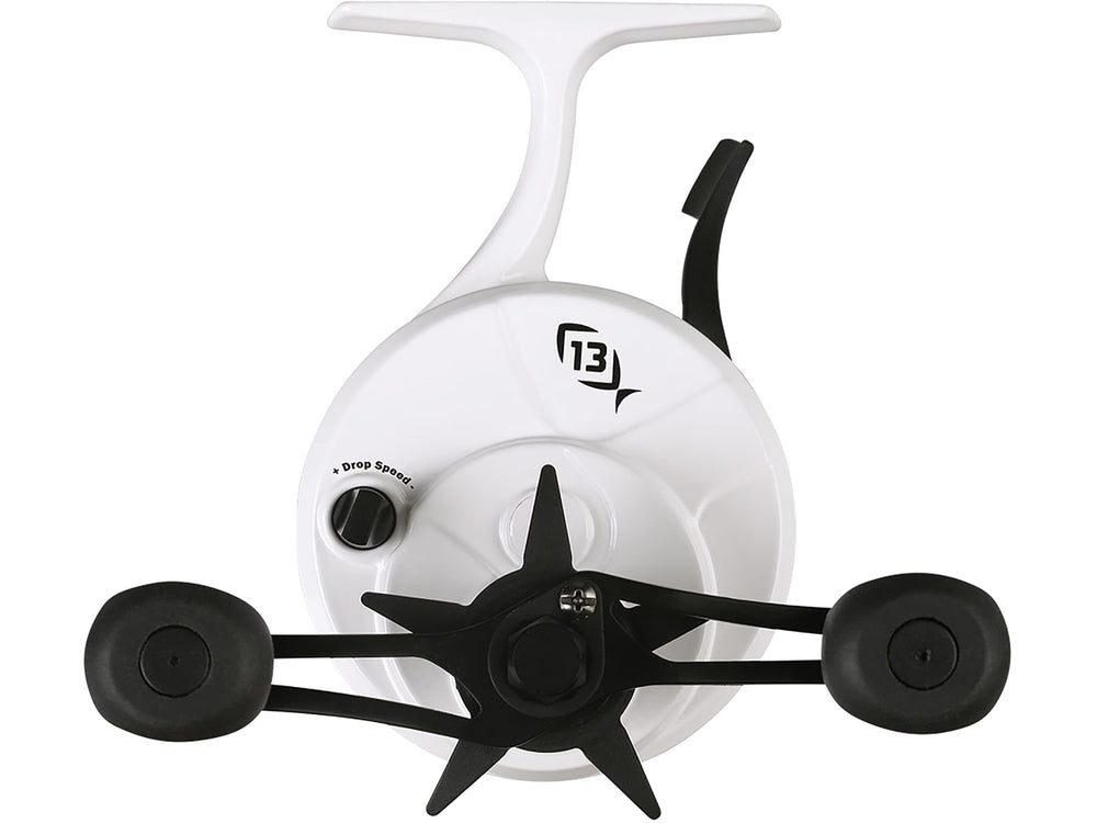 13 FISHING Freefall Ghost reel drag control and drop-speed features in action