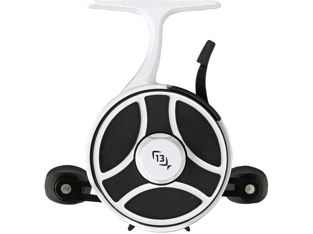 13 FISHING FreeFall Ghost reel side view for smooth left hand retrieval