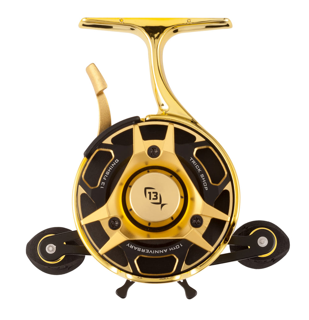 13 Fishing Freefall Trigger System enables smooth one-hand operation on the ice