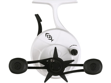 13 FISHING Graphite frame close-up emphasizes cold weather durability