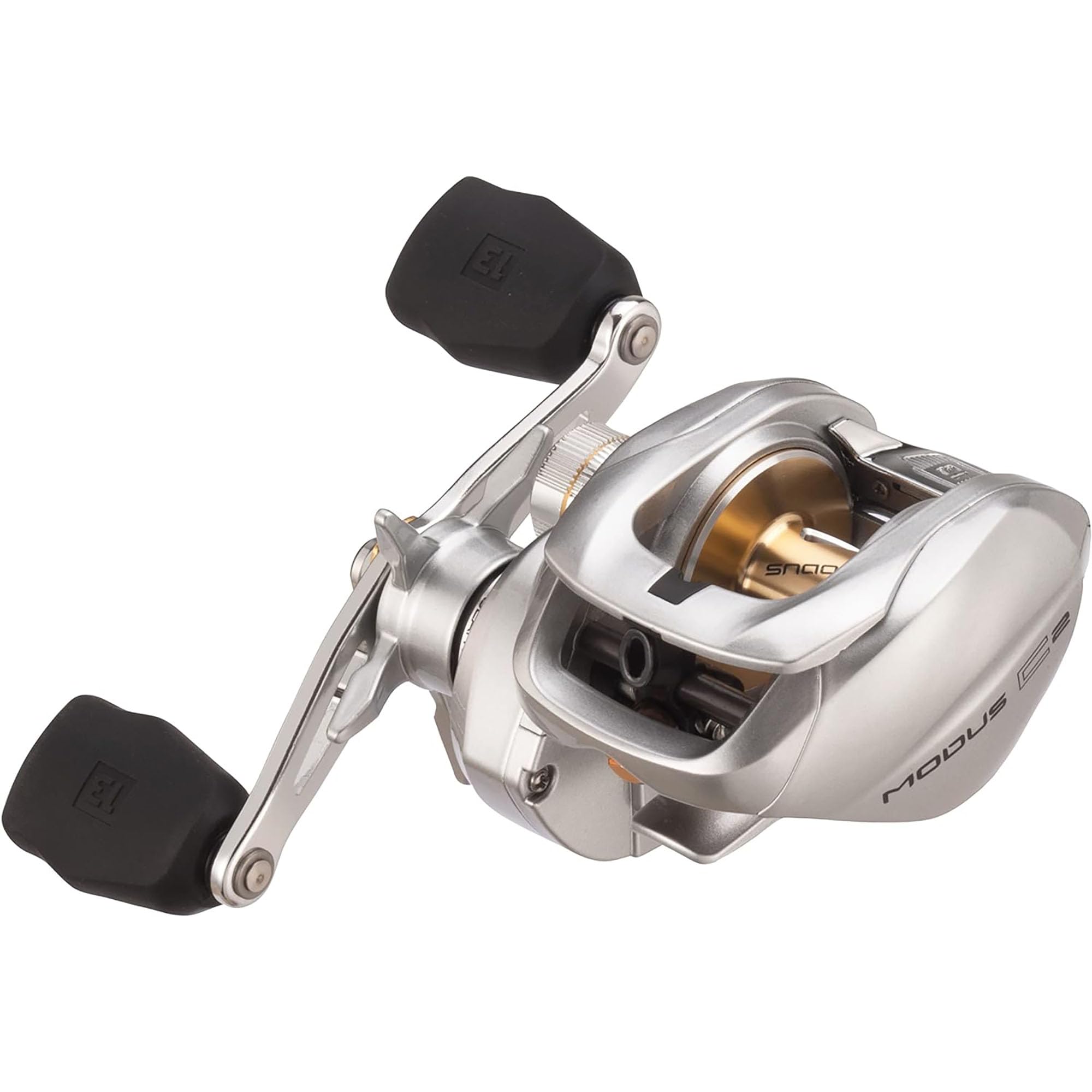 The 13 Fishing Modus C2 front view highlights a durable HD aluminum frame for a solid feel.