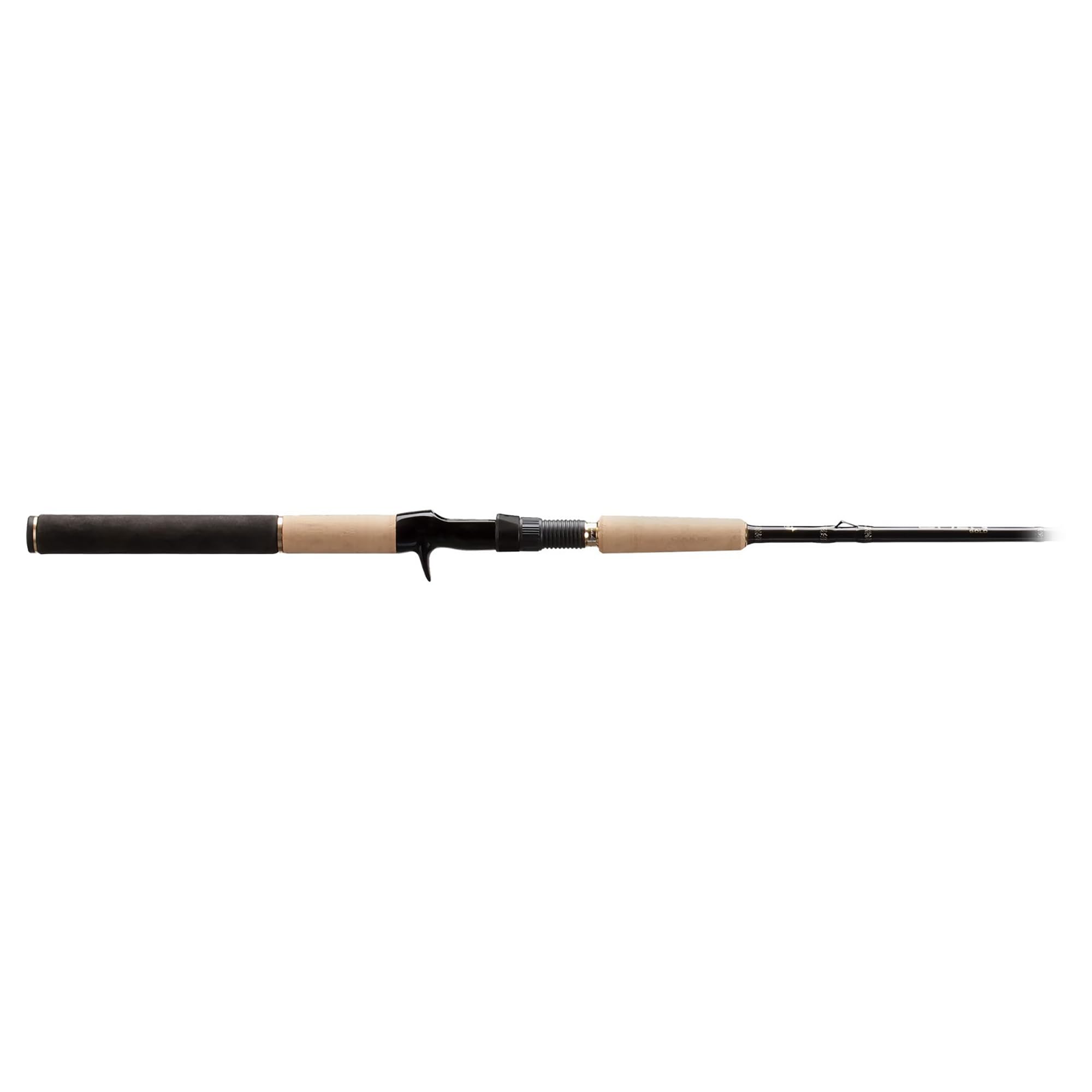 13 FISHING Omen Gold split grip handle enhances comfort during long trolling sessions.