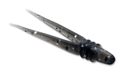 13 FISHING Sneak panfish plastics in Black Magic deliver lifelike action for ice fishing bites.