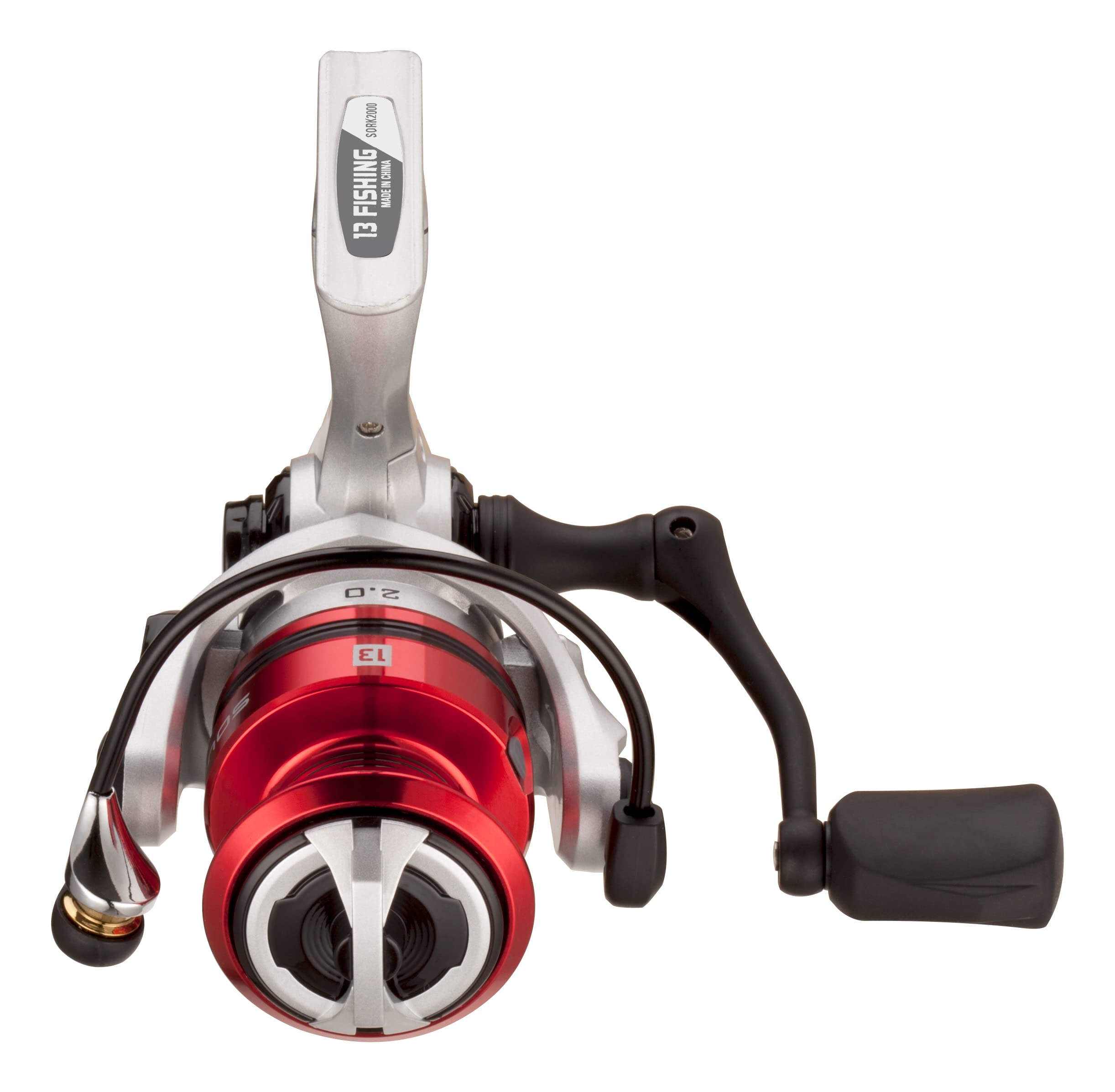 13FISHING Source F spool close-up showcases ported aluminum design for reduced weight.
