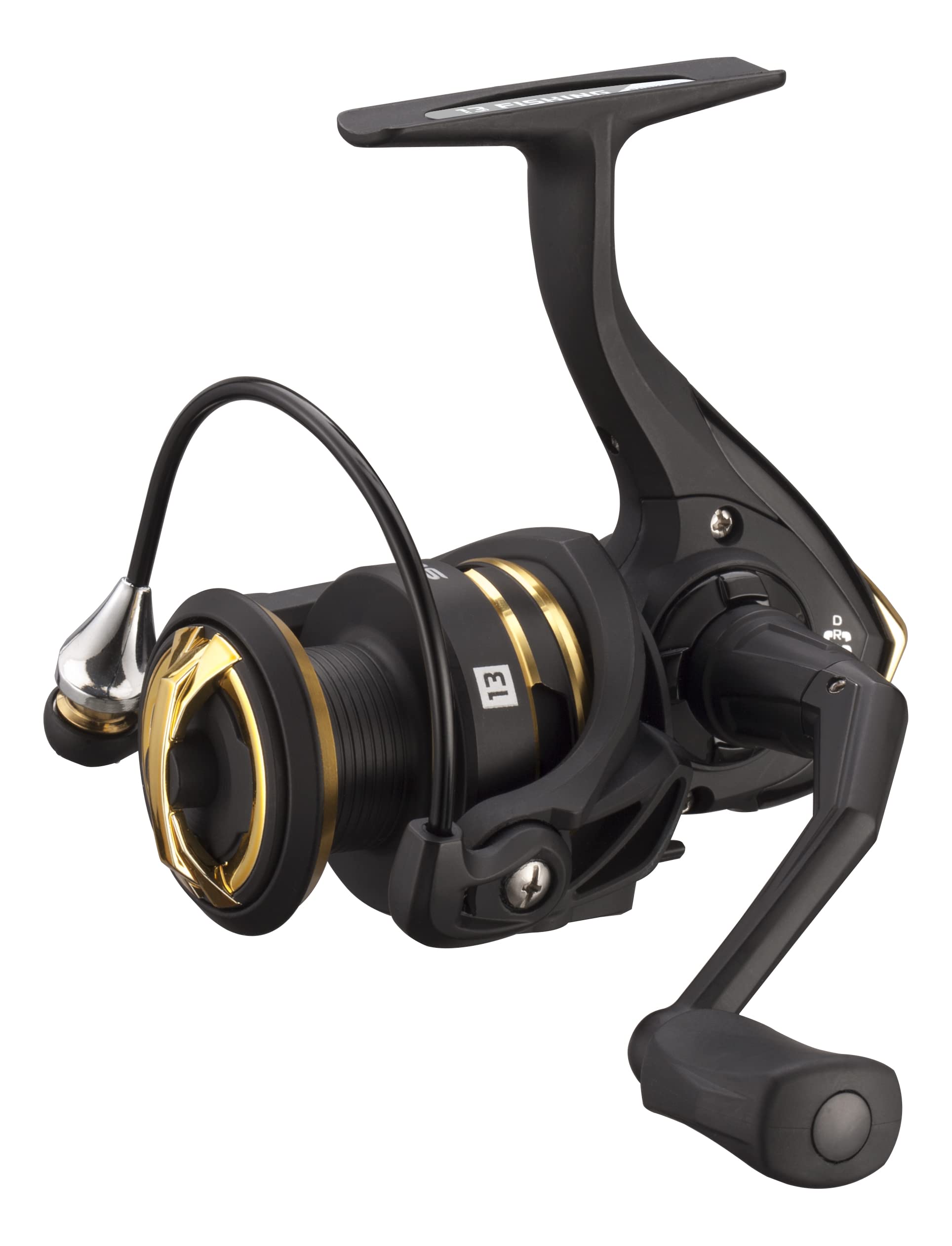 13fishing Source R spinning reel close-up highlights durable HTS frame for longevity