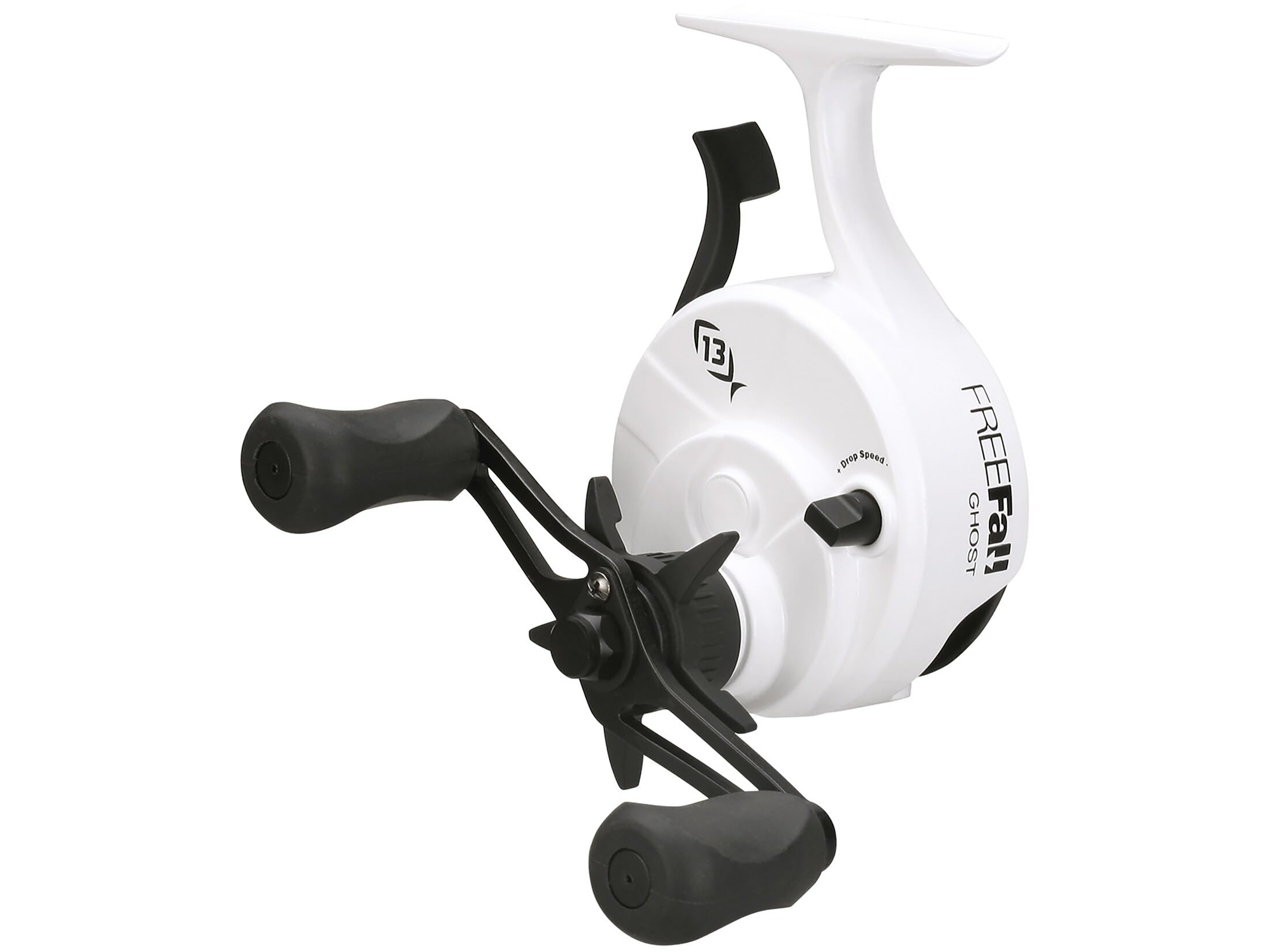 13 FISHING Spool cap design minimizes line tangles on ice