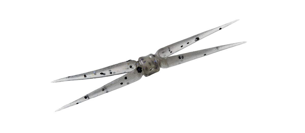 13 FISHING Tetrad panfish plastics in potentially purple, six-bait pack for versatile jigging