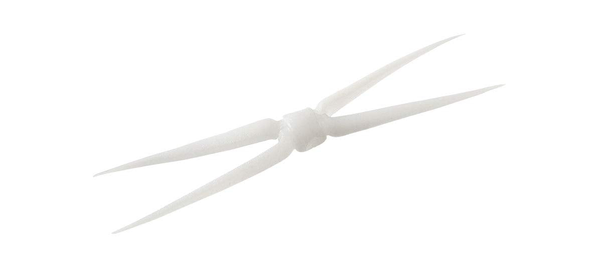 13 FISHING Tetrad Panfish Plastics White No. 1, ideal for jigging and tip-up fishing.