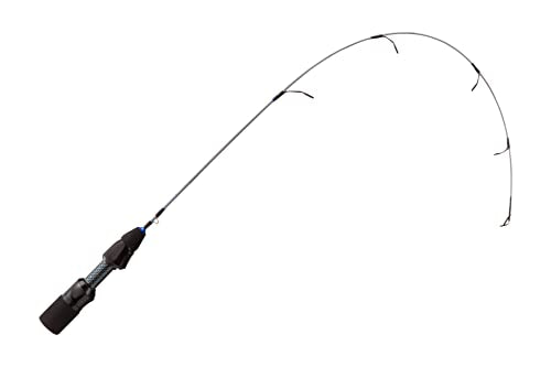 13 FISHING White Noise Ice Combo 26M reel ready for quick retrieves