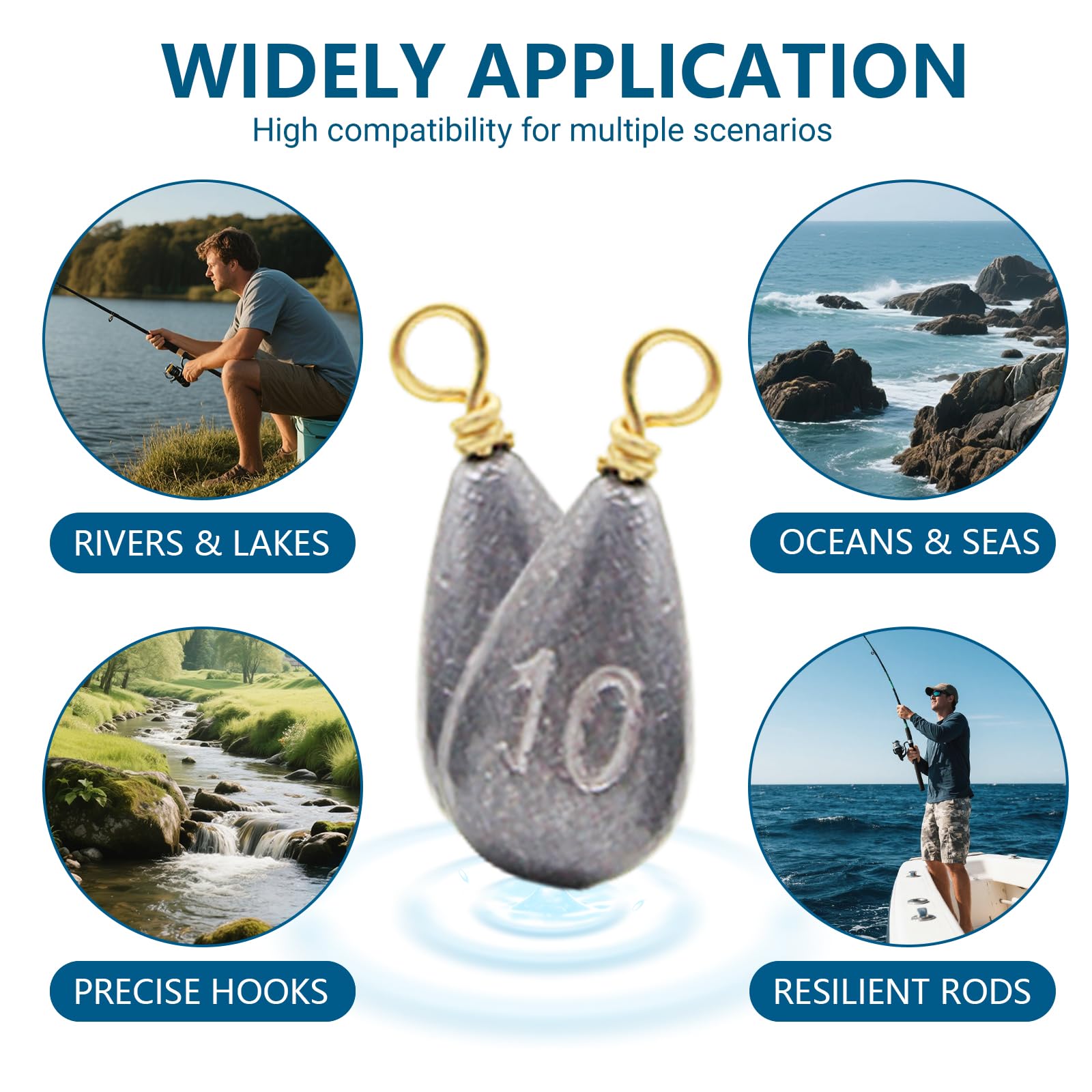 14g sinkers (5 pieces) for heavier rigs