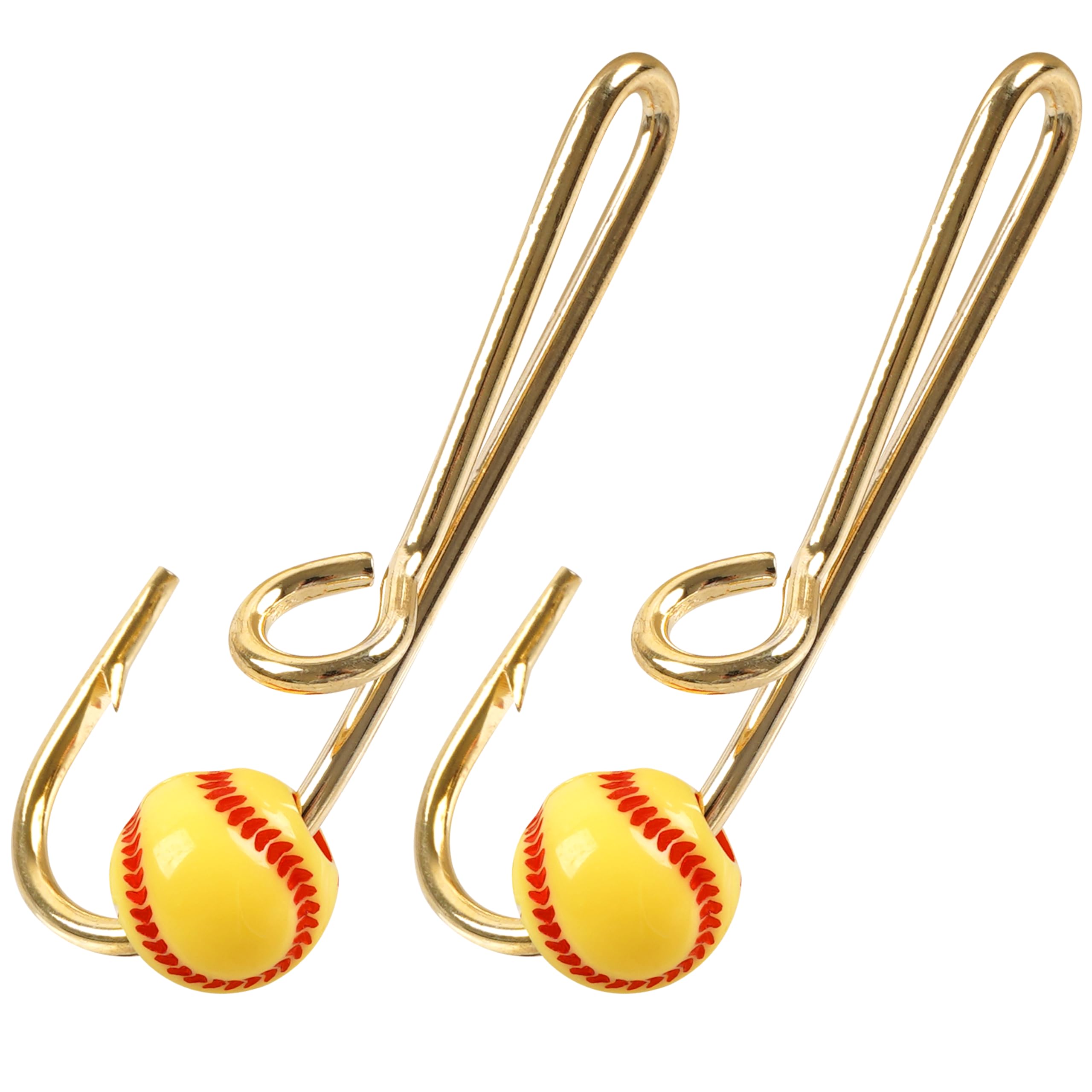 Gold fishing hat hook clip attached to cap