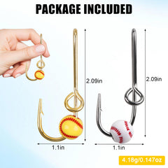 Set of 14 gold fishing hat hook clips