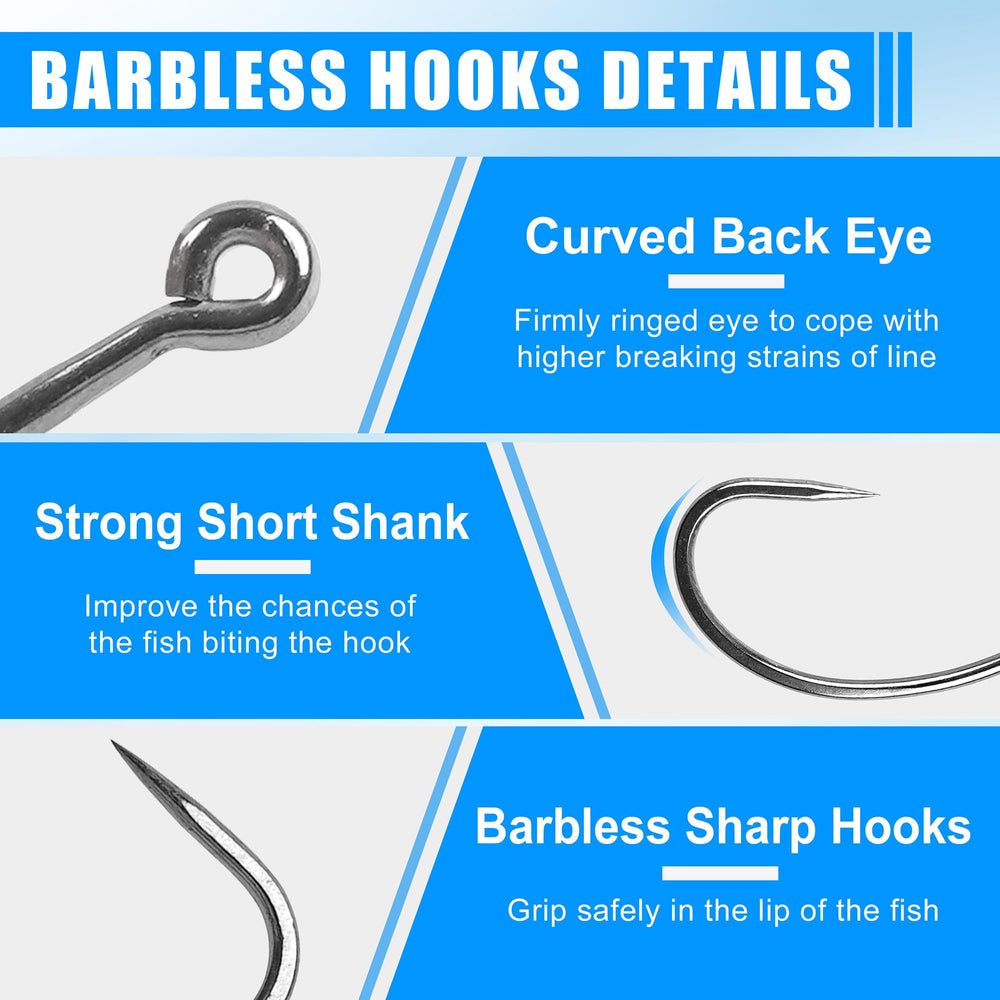 Crank and straight shank hooks for versatile fishing