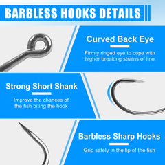 Crank and straight shank hooks for versatile fishing