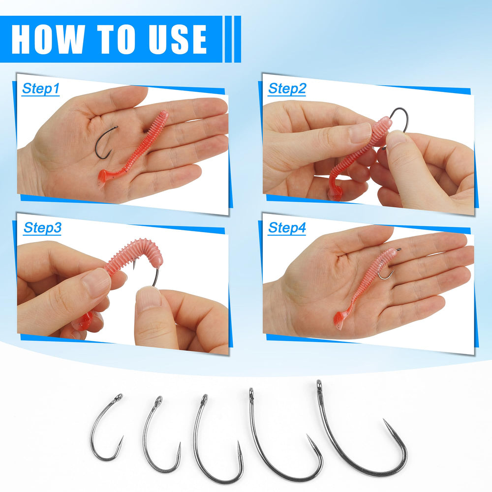 High carbon steel, rust-resistant fishing hooks