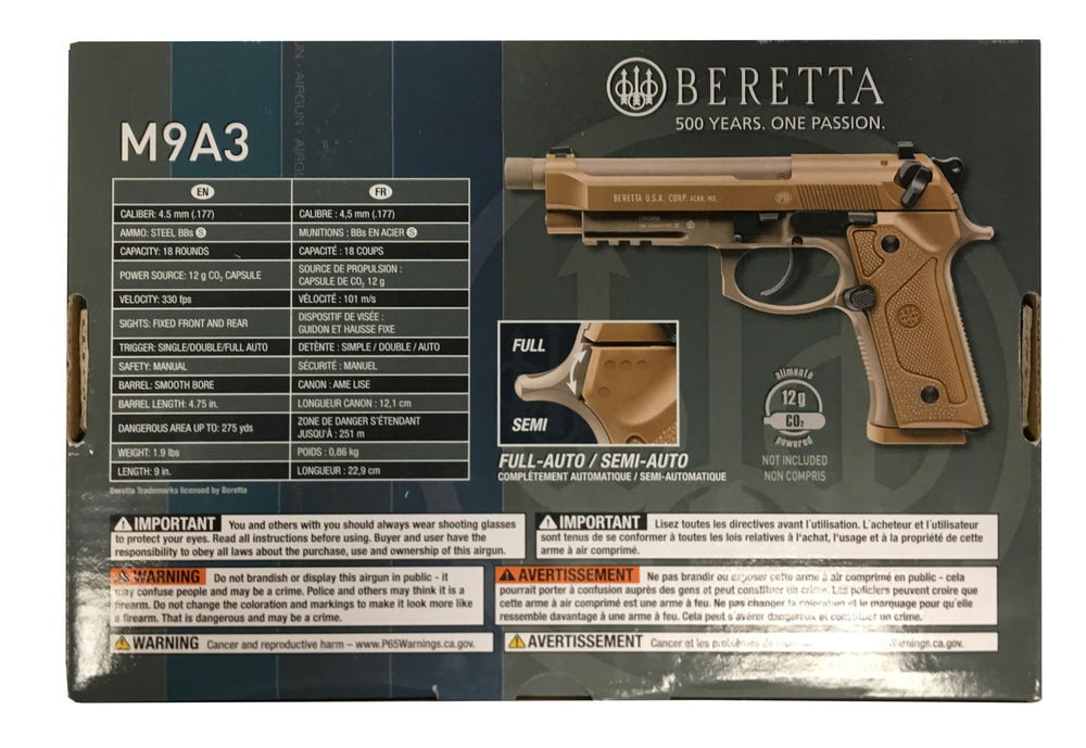 M9A3 BB pistol in FDE color with authentic grip