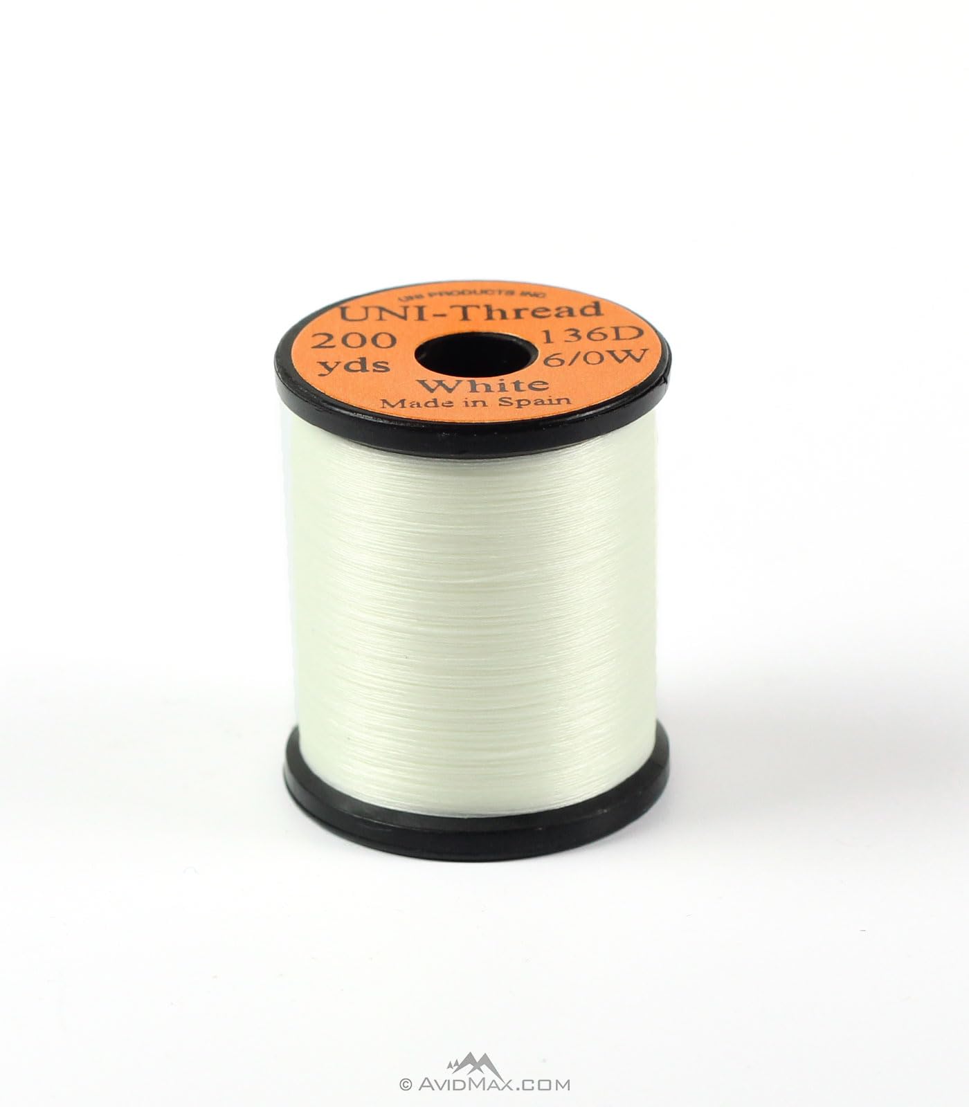 19 Acres UNI waxed thread 6/0 white spool for durable, smooth fly tying
