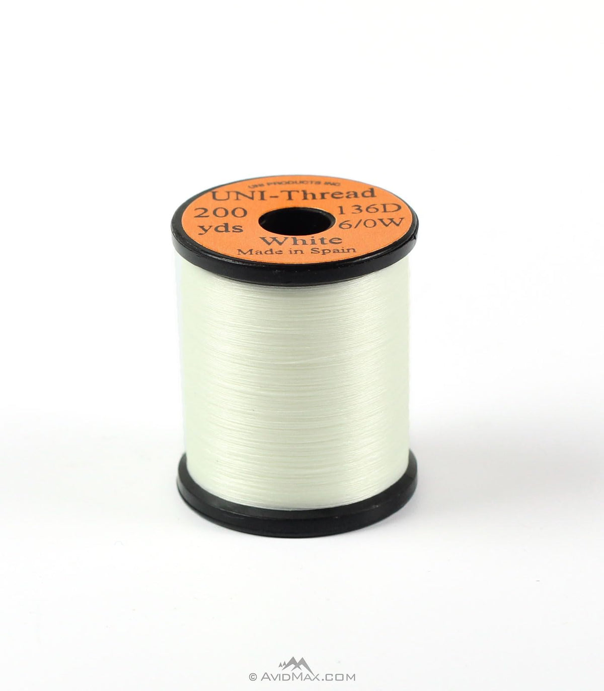 19 Acres UNI waxed thread 6/0 white spool for durable, smooth fly tying