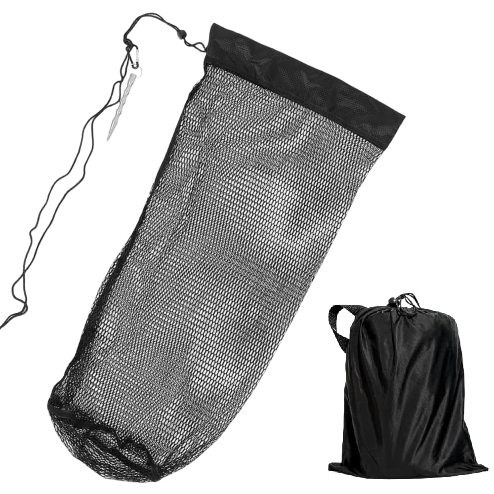Front view of 1Pcs Collapsible Fish Collection Bag in black