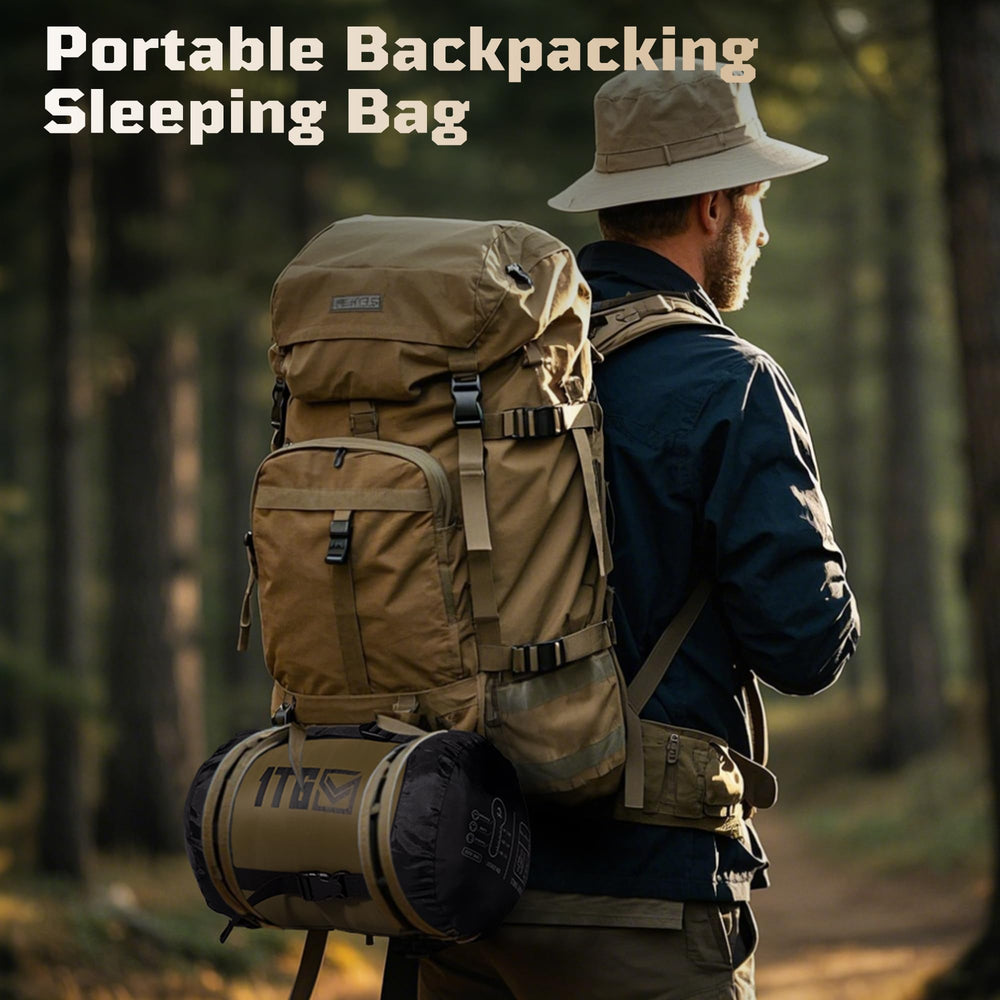 1TG Tactical sleeping bag fits adults 5ft5in to 6ft1in for versatile use.
