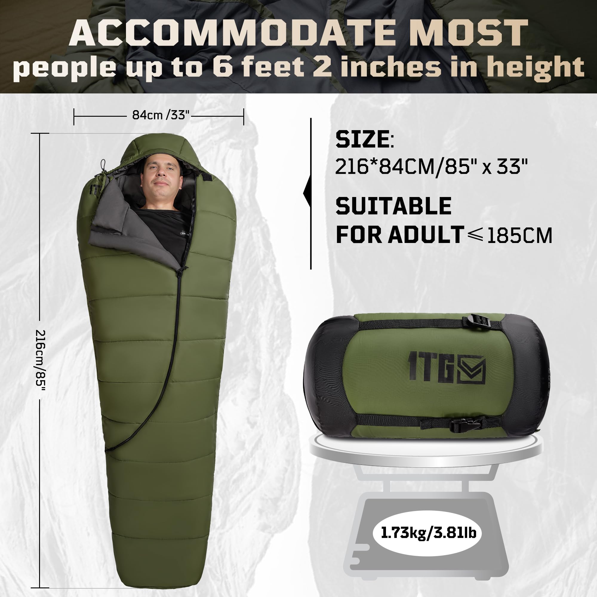 1TG Tactical sleeping bag interior pocket keeps essentials secure.