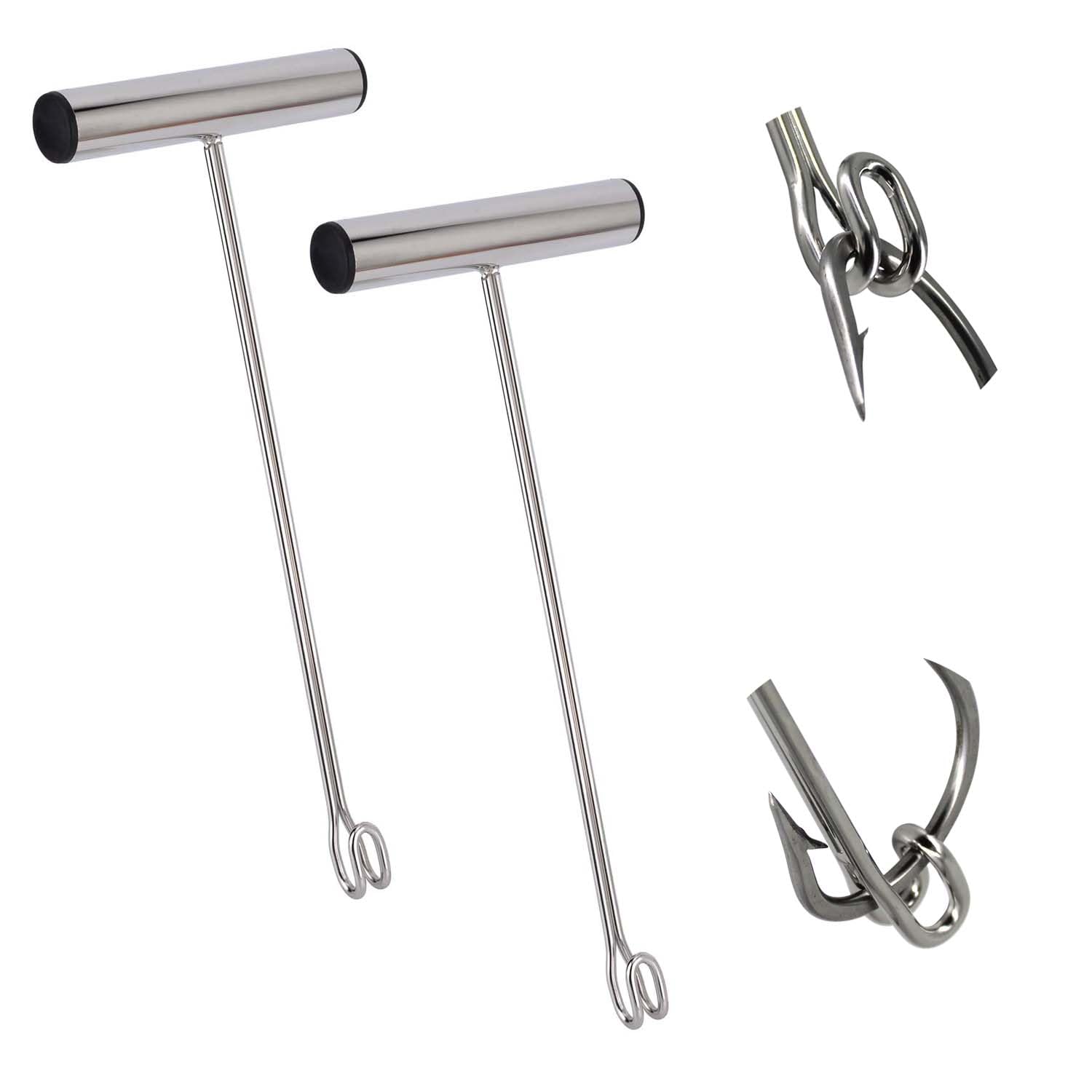 Two-pack stainless steel fishing hook remover