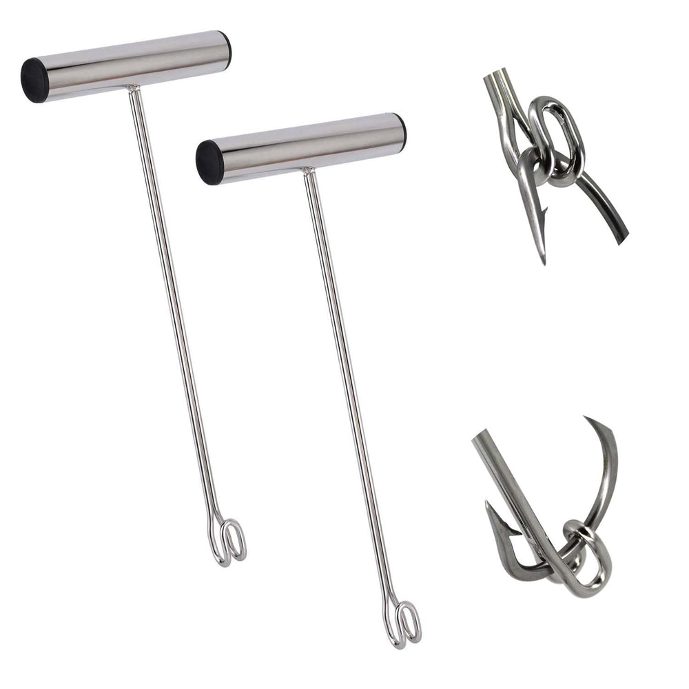 Two-pack stainless steel fishing hook remover