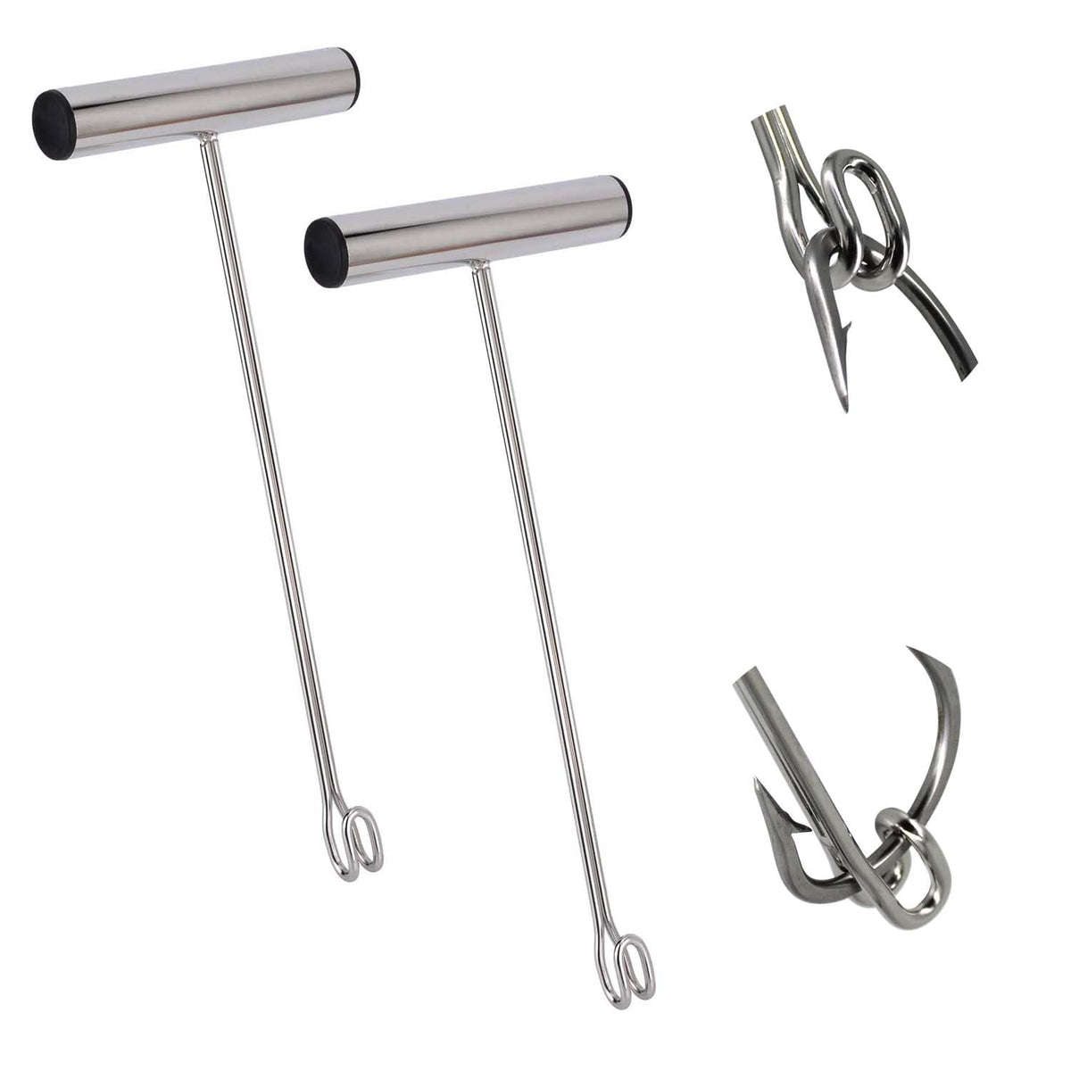 Two-pack stainless steel fishing hook remover