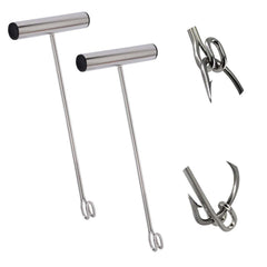 Two-pack stainless steel fishing hook remover