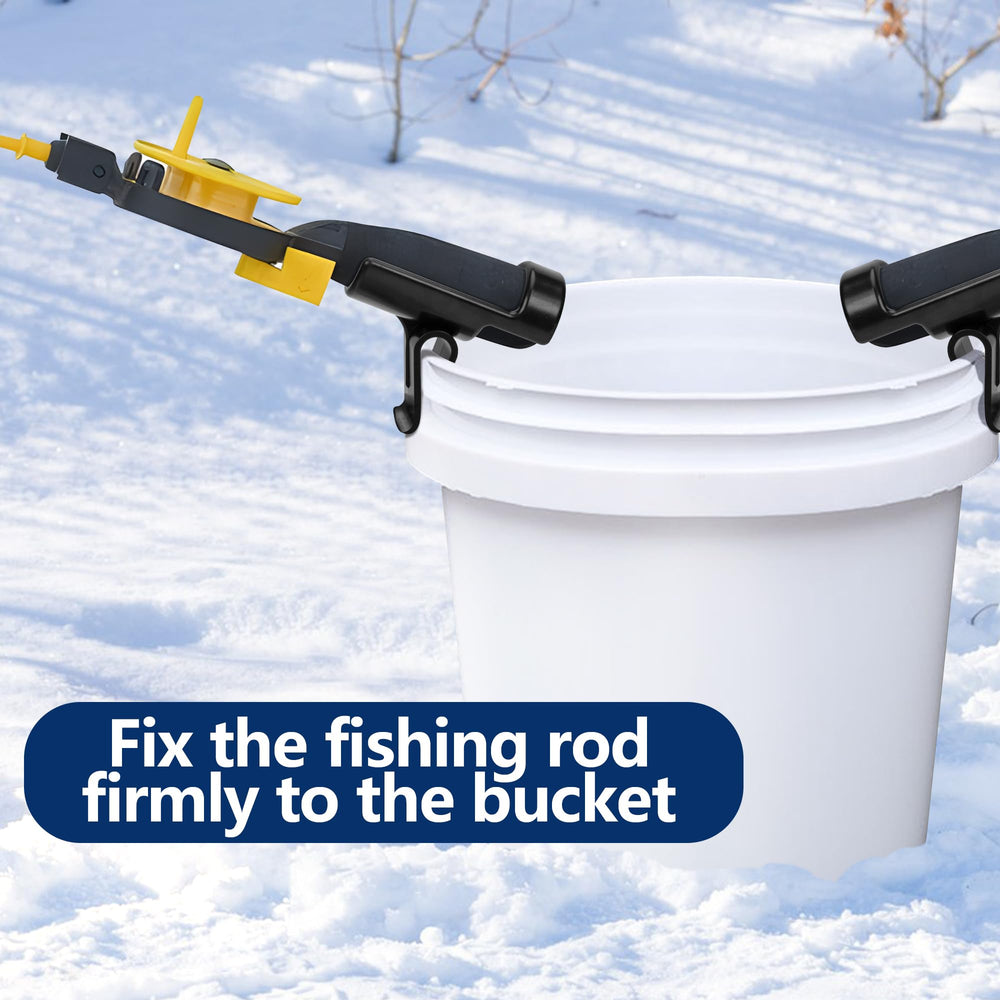 Durable waterproof black plastic used for ice fishing rod holders